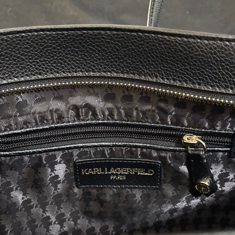Karl Lagerfeld Sleek Black Tote Bag - Picture 2 of 8